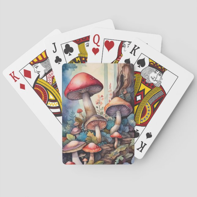 Baraja De Cartas Mushrooms acuarcolor (Reverso)