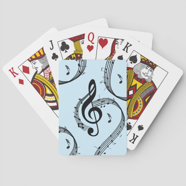 Baraja De Cartas Música de Clave de Sol Clímax Azul (Reverso)