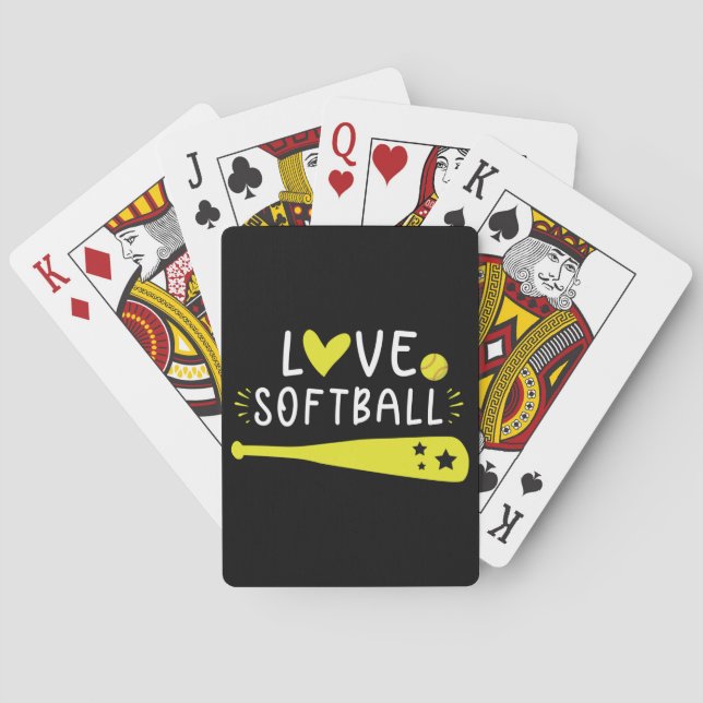 Baraja De Cartas Música de softball para Chicas y mujeres (Reverso)