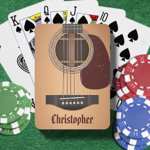 Baraja De Cartas Músico de Guitarra Acústica Guitarrista Marrón Cla