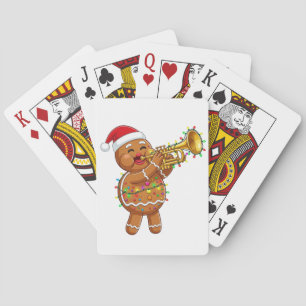 Baraja De Cartas Músico Feliz de Pan de Jengibre Tocando Trompeta N