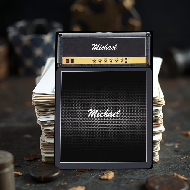 Baraja De Cartas Músicos de Guitarra Amp personalizado Música de Ro (Personalized amp stack playing cards with musician's name, for rock music fans and guitar players)
