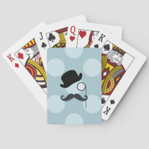 Baraja De Cartas Mustache, bigote, cefalea, monóculo, Gorra de Bowl