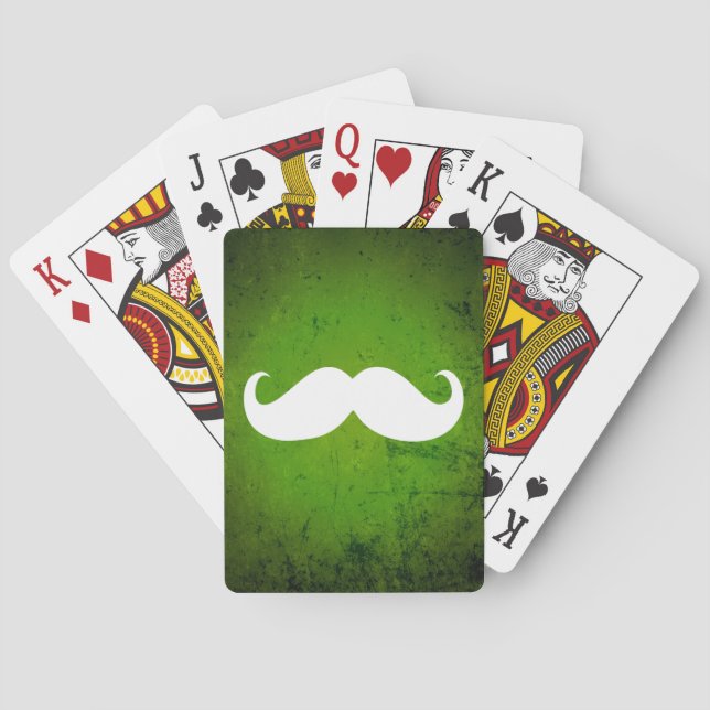 Baraja De Cartas Mustache blanco divertido 3 (Reverso)