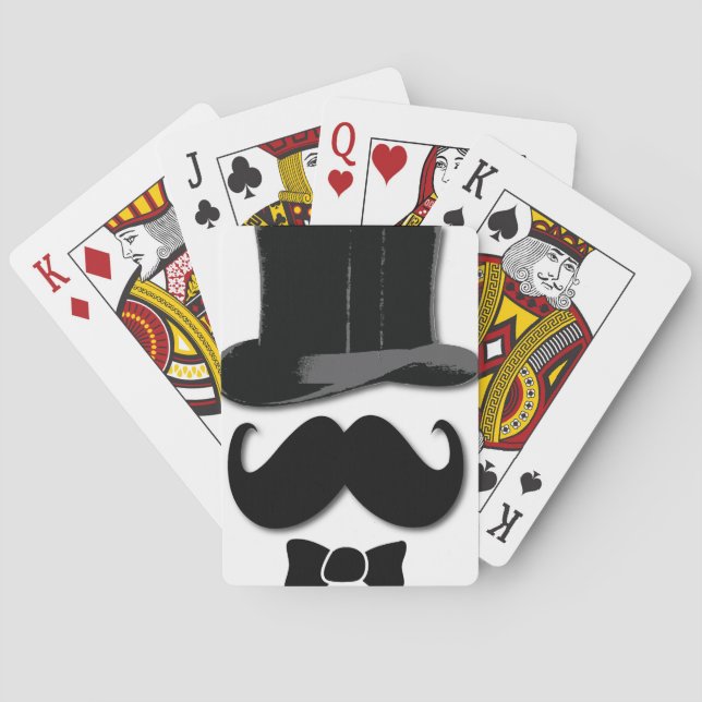 Baraja De Cartas Mustache Silly Fun Top Hat Fiesta (Reverso)