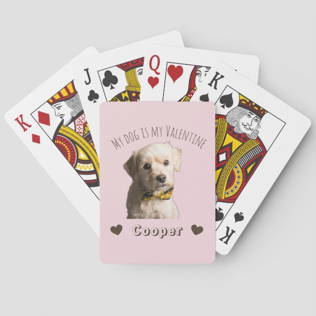 Baraja De Cartas My Dog Is My Valentine – Personalized Pet (Reverso)