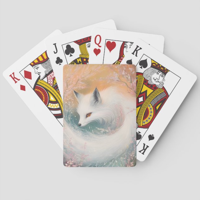 Baraja De Cartas Mystic Bloom Spring Fox Watercolor (Reverso)