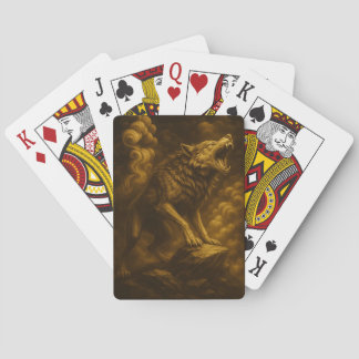 Baraja De Cartas Mystischer goldener Wolf - Black and Gold Tierkuns