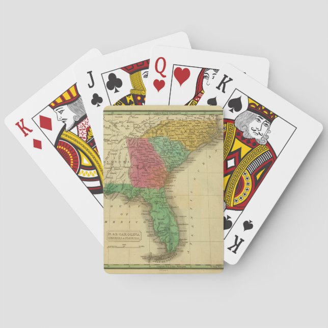 Baraja De Cartas N. y S. Carolina (Reverso)