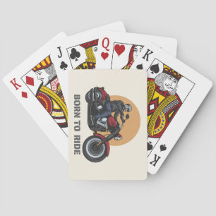 Baraja De Cartas Nacido en motocicleta en bicicleta