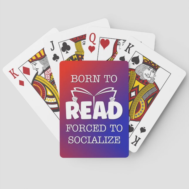 Baraja De Cartas Nacido para leer forzado a socializar (Reverso)