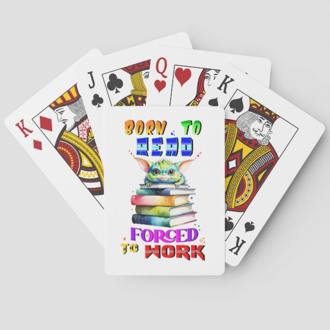 Baraja De Cartas Nacido Para Leer Forzado A Trabajar (Reverso)