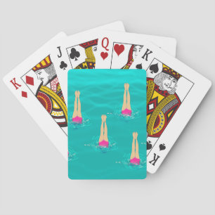 Baraja De Cartas Nadadores Artísticos Nadando Bajo El Agua