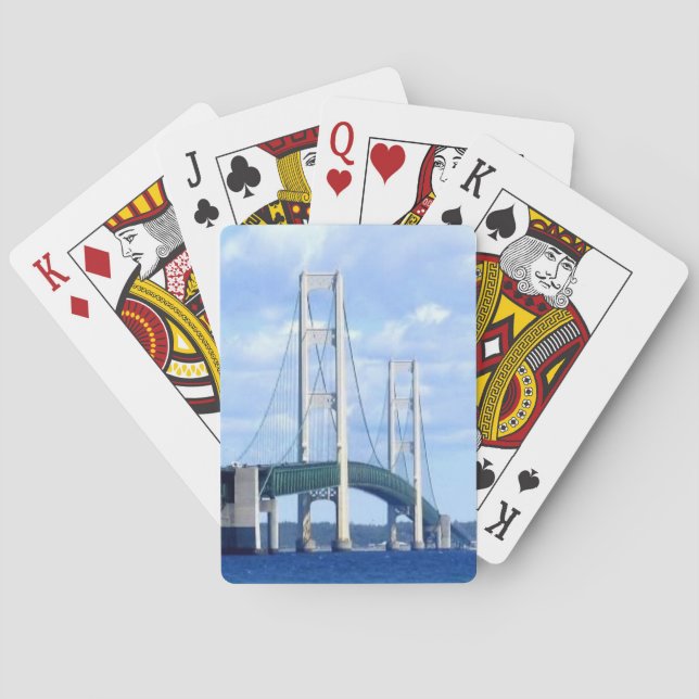 Baraja De Cartas "Naipes del puente de Mackinac " (Reverso)