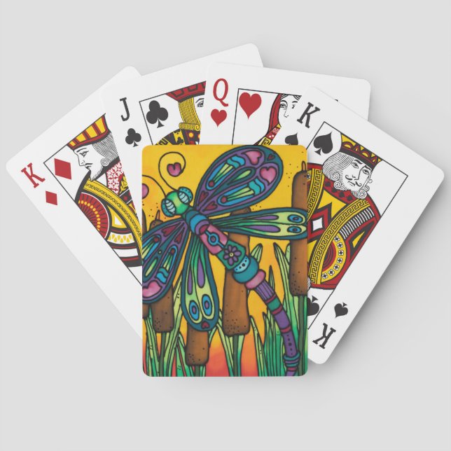 Baraja De Cartas Naipes: Serie de la libélula (Reverso)