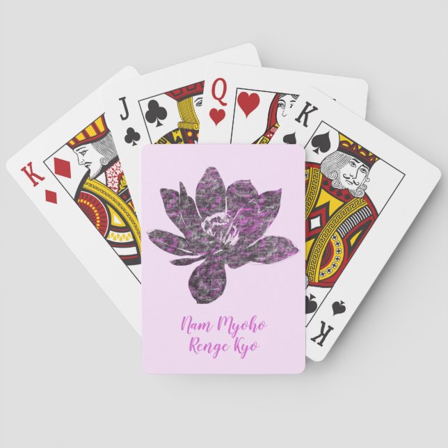 Baraja De Cartas Nam Myoho, flor de Lotus en parte morada (Reverso)