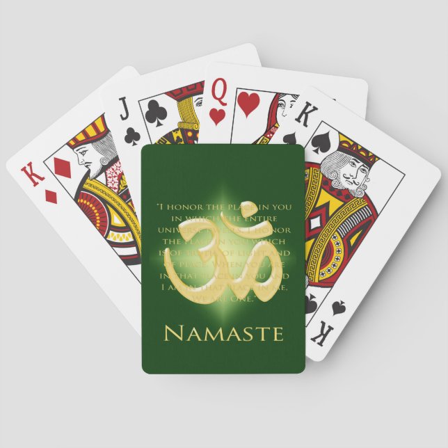 Baraja De Cartas Namaste - me inclino ante ti (en verde) (Reverso)