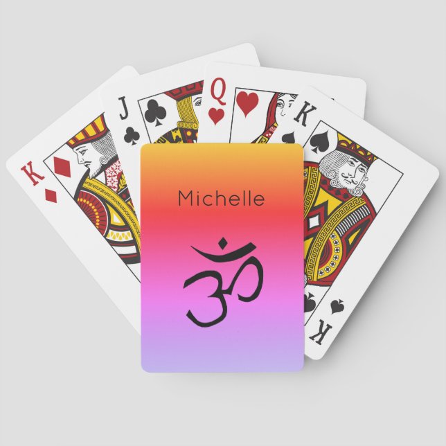 Baraja De Cartas Namaste Om Symbol Yoga Personalizado (Reverso)