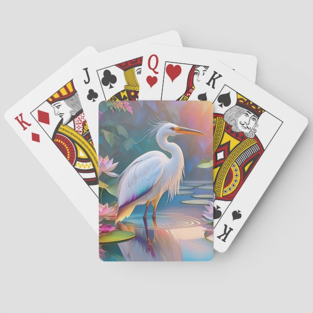 Baraja De Cartas Naranja Billing White Heron Fantasy Bird (Reverso)