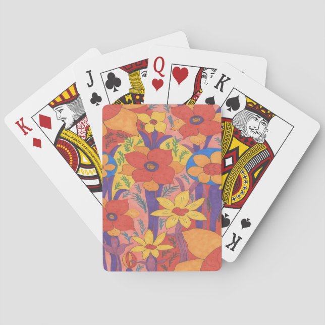 Baraja De Cartas Naranja bohemio audaz (Reverso)