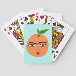 Baraja De Cartas Naranja caprichosa Funny Face PERSONALIZAR IT