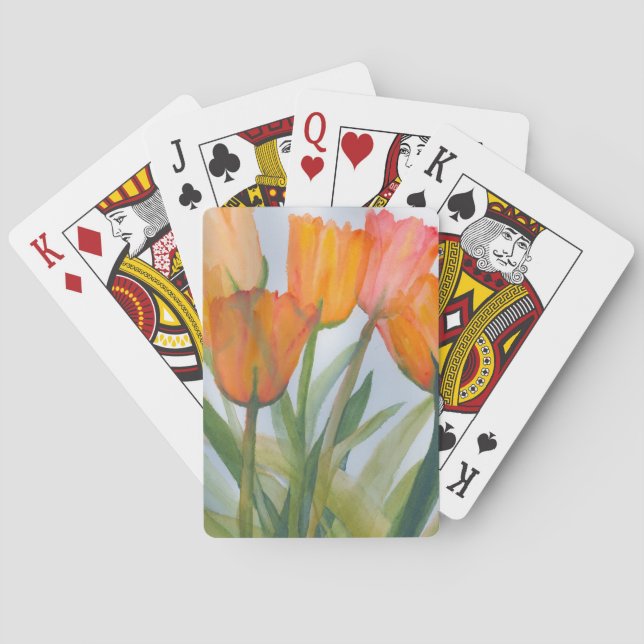 Baraja De Cartas Naranja Citrus Tulips (Reverso)