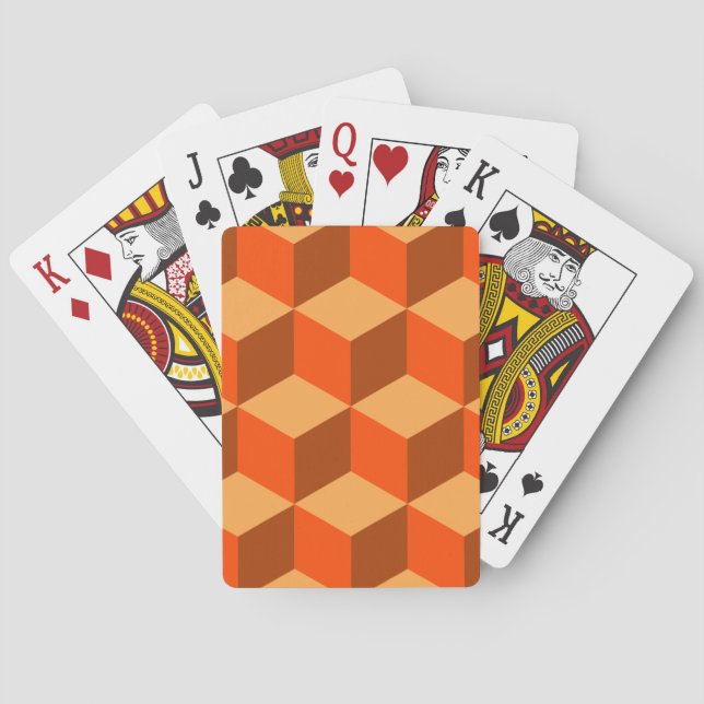 Baraja De Cartas Naranja Cubes (Reverso)