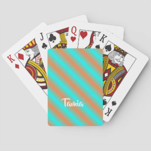Baraja De Cartas Naranja diagonal y franjas azules
