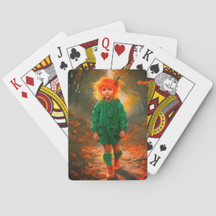 Baraja De Cartas Naranja Haired Chica