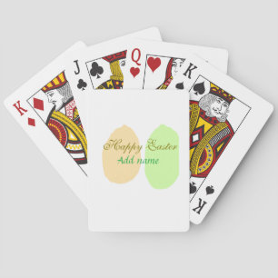 Baraja De Cartas Naranja huevo verde feliz Pascua añada mensaje de