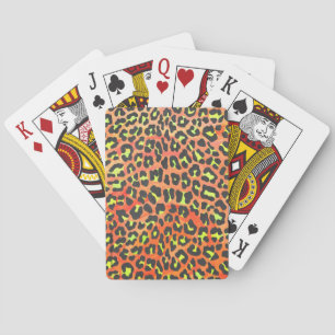 Baraja De Cartas Naranja leopardo e impresión amarilla