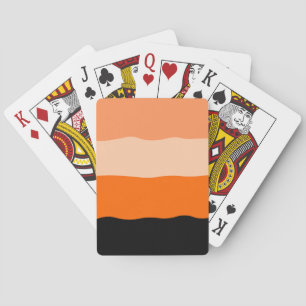 Baraja De Cartas Naranja minimalista y franjas onduladas negras