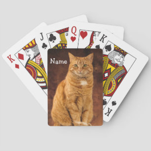 Baraja De Cartas Naranja personalizado Tabby Cat