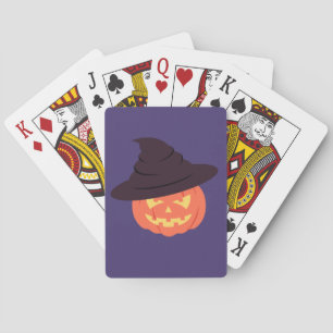 Baraja De Cartas Naranja Retro Calabaza Tarjetas de póquer Hallowee