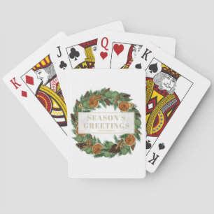 Baraja De Cartas Naranja Seco de vacaciones rusas Pine Wreath