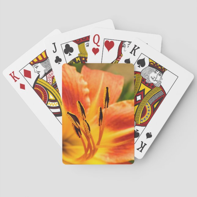 Baraja De Cartas Naranja Tiger Lily (Reverso)