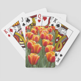 Baraja De Cartas Naranja Tulip Blooms Floral