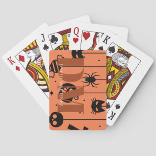 Baraja De Cartas Naranjas de Halloween y Browns Iniciales Jugando C