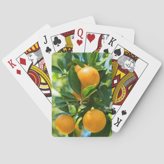 Baraja De Cartas Naranjo en fruto (Reverso)