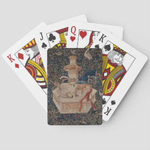 Baraja De Cartas Narciso en el Pozo, Tapiz Medieval