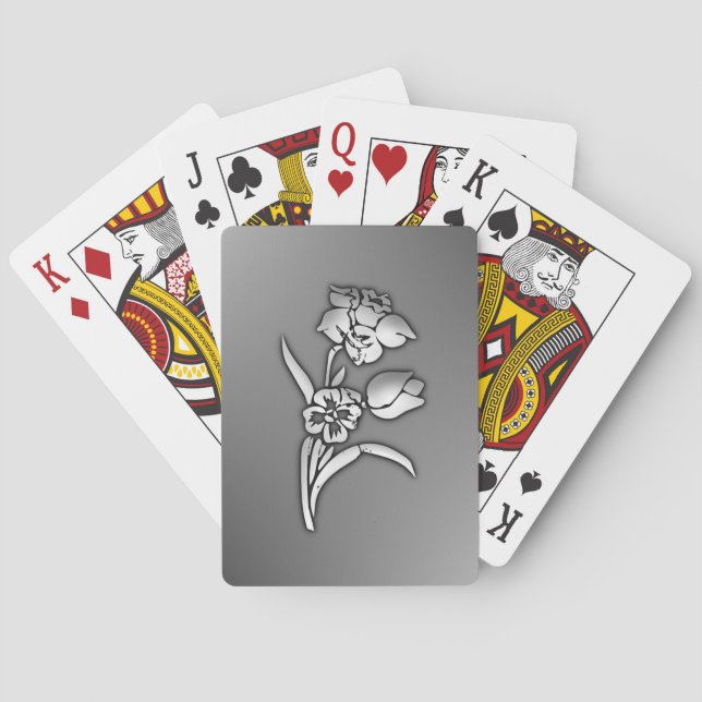 Baraja De Cartas Narciso negro y blanco (Reverso)