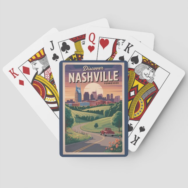 Baraja De Cartas Nashville Tennessee Southern Road Travel Art (Reverso)