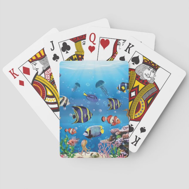 Baraja De Cartas Natación de peces tropicales (Reverso)