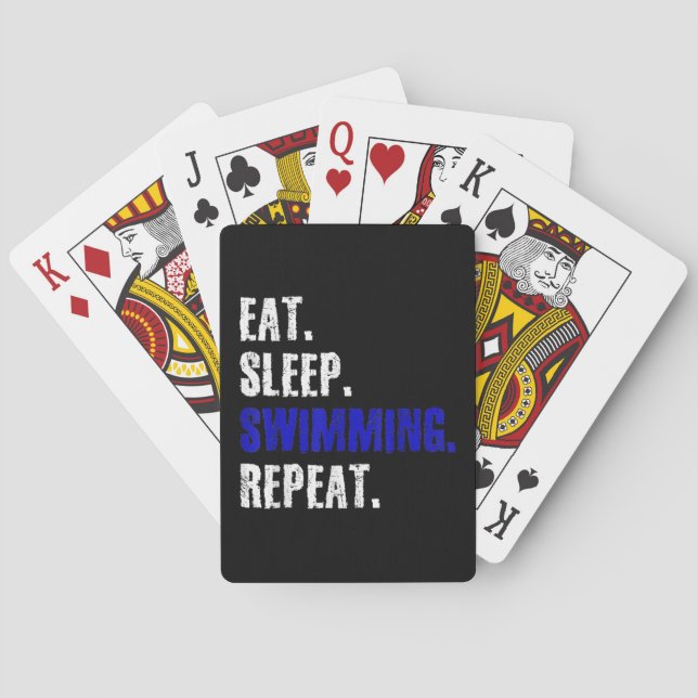 Baraja De Cartas Natación Y Natación Diseño Regalo De Verano (Reverso)