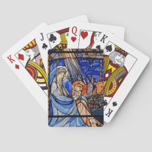 Baraja De Cartas Natividad estilo cristal manchado