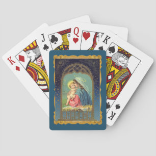 Baraja De Cartas Natividad, María sujetando al niño Jesús