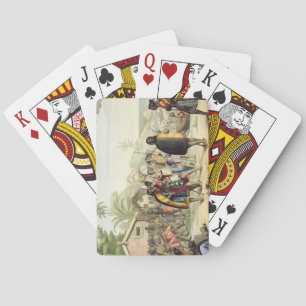 Baraja De Cartas Naturales polinesios que saludan y que frotan las
