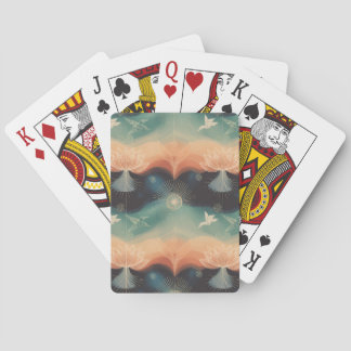 Baraja De Cartas Naturaleza abstracta: diseño minimalista de loto y