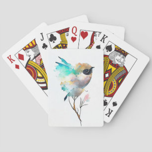 Baraja De Cartas Naturaleza animal de aves Naturaleza acuarela Arte