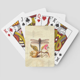 Baraja De Cartas Naturaleza Botánica Libélula Arte Hoefnagel